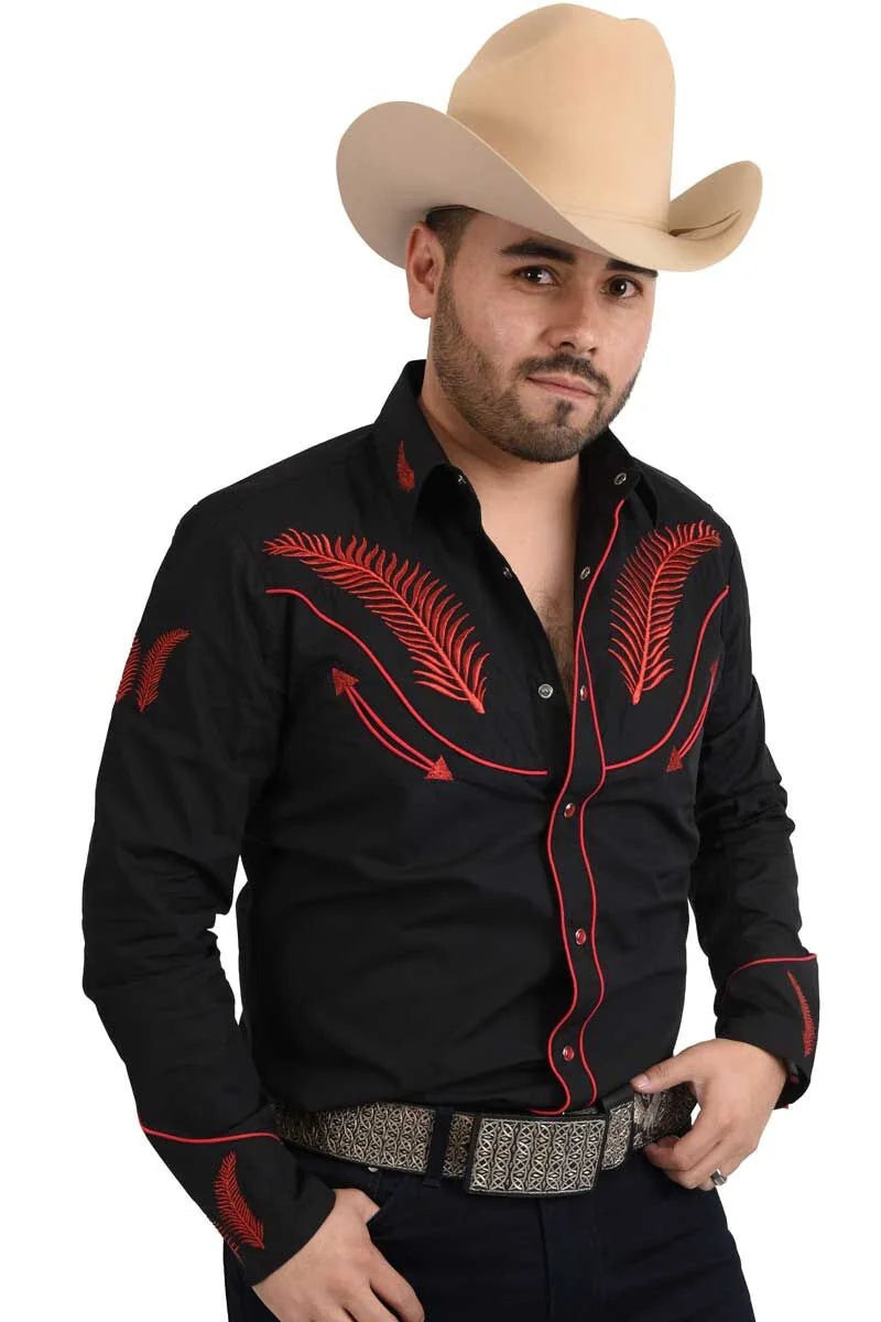 Camisa White Diamonds Vaquera Negro-Rojo 11-917