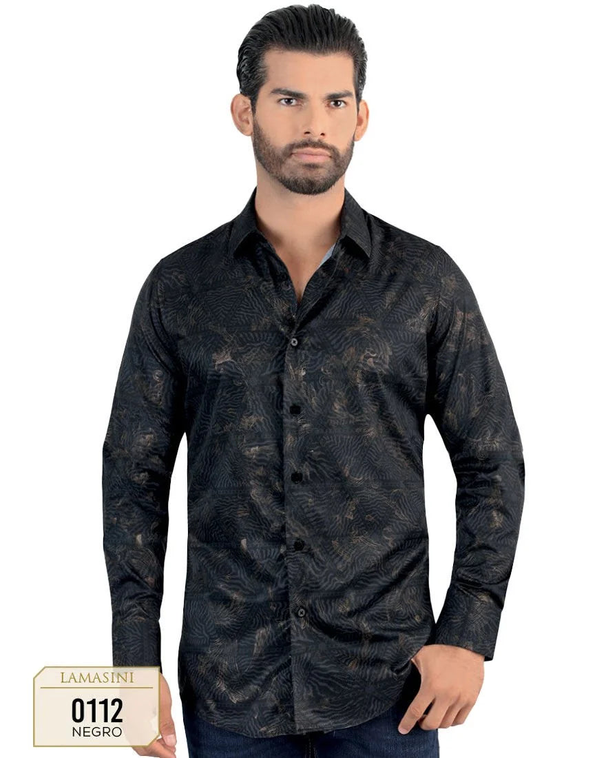 Lamasini - Camisa Modern Fit Negra 0112