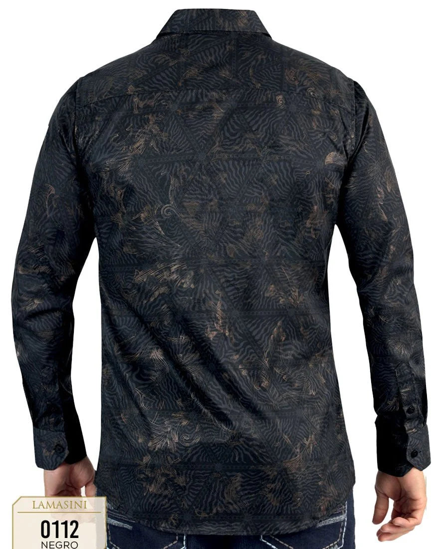 Lamasini - Camisa Modern Fit Negra 0112