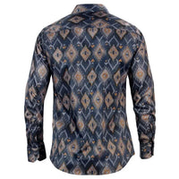 Montero - Geo Print Western Shirt Navy 0465