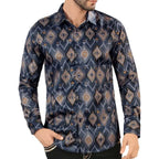 Montero - Geo Print Western Shirt Navy 0465