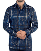 Lamasini - Camisa Cuadros Grandes Navy Modern Fit 0113