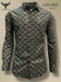 Lamasini Jeans LAM-2032 Printed Fashion Shirt - Black 2021