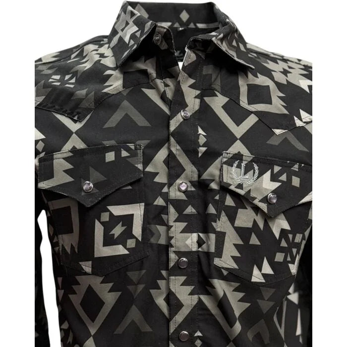 Modern Fit Western Shirt Black Lamasini 6010