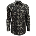 Modern Fit Western Shirt Black Lamasini 6010