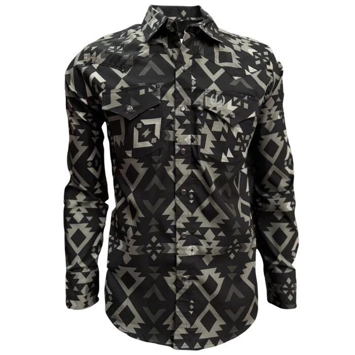 Modern Fit Western Shirt Black Lamasini 6010