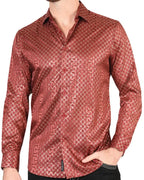 Camisa Burgundy De Moda El Señor De Los Cielos 44552