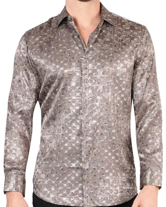 Camisa Café Manga Larga EL Señor De Los Cielos 44576