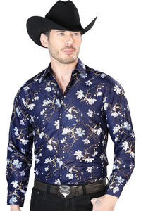 Camisa Fina Estampada El Señor De Los Cielos 43822 Navy