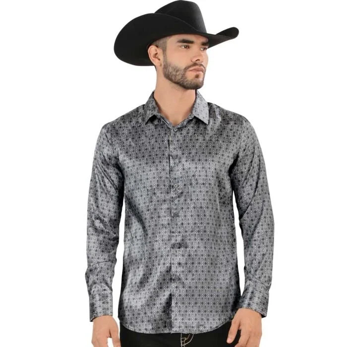 Montero - Grey Micro-Pattern Modern Fit Shirt 4032 MON-52420
