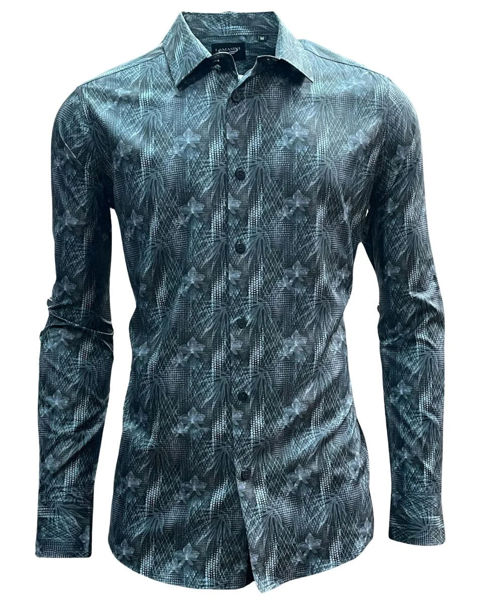 Lamasini - Blue Pattern Dress Shirt 2020