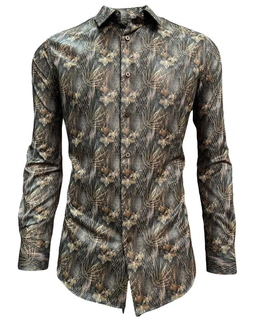 Lamasini - Brown Pattern Dress Shirt 2020