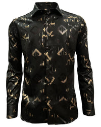 Lamasini - Black Pattern Dress Shirt 4474