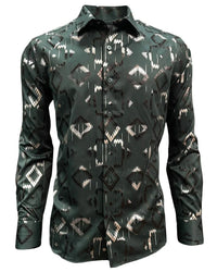 Lamasini - Green Pattern Dress Shirt  4474