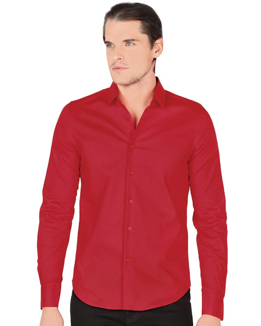 Camisa Clásica Roja Lisa Lamasini 1436