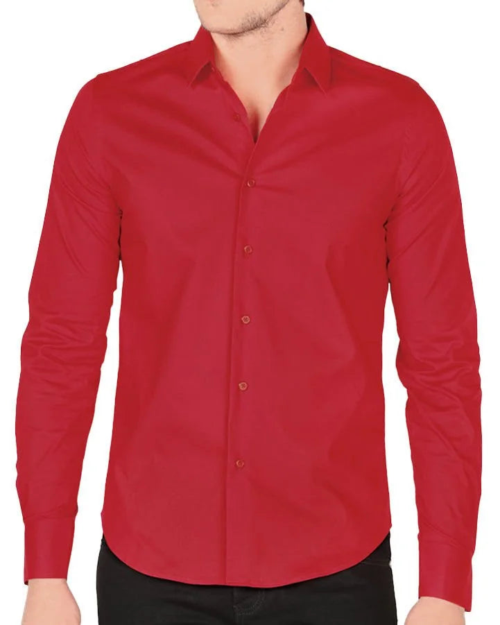 Camisa Clásica Roja Lisa Lamasini 1436