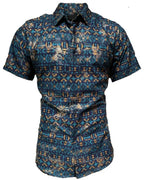 Montero - 0451 Men's Shirt Navy Pattern
