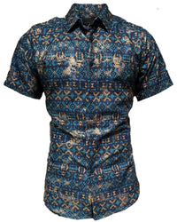 Montero - 0451 Men's Shirt Navy Pattern