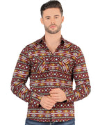 Montero - Camisa Casual Manga Larga Vino 3004