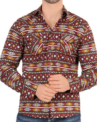 Montero - Camisa Casual Manga Larga Vino 3004
