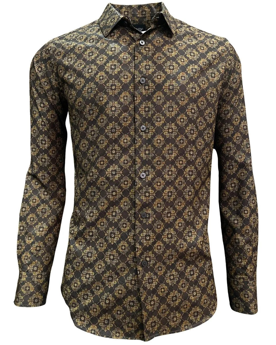 Lamasini - Fashion Shirt Floral Brown 2021