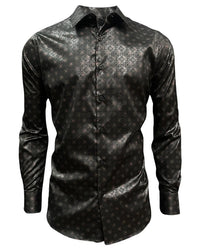 Lamasini - Dress Shirt Geometric Black 3026