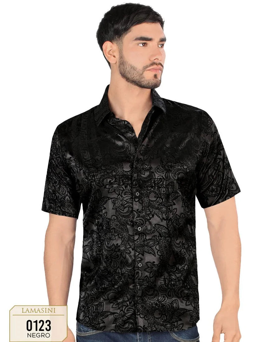Lamasini - Camisa  Negra Modern Fit 0123