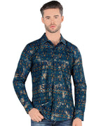 Montero - 0451 Men's Shirt Navy Pattern