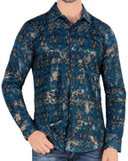Montero - 0451 Men's Shirt Navy Pattern