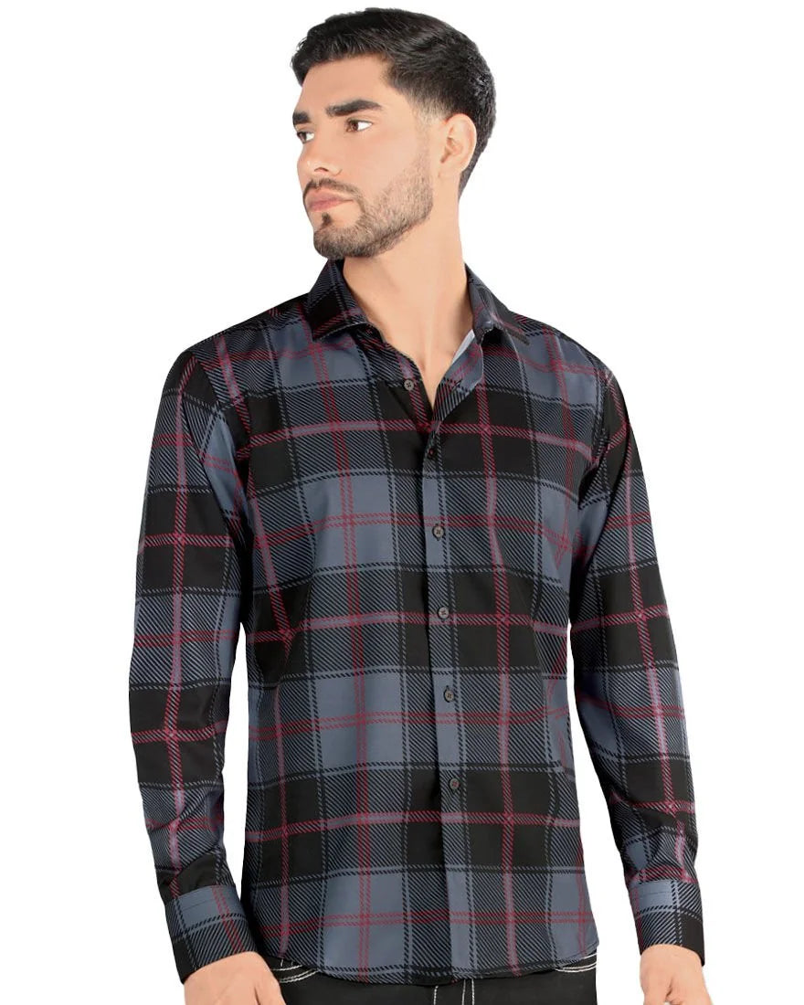 Montero - Men's Western Shirt Black 0814 Long Sleeve