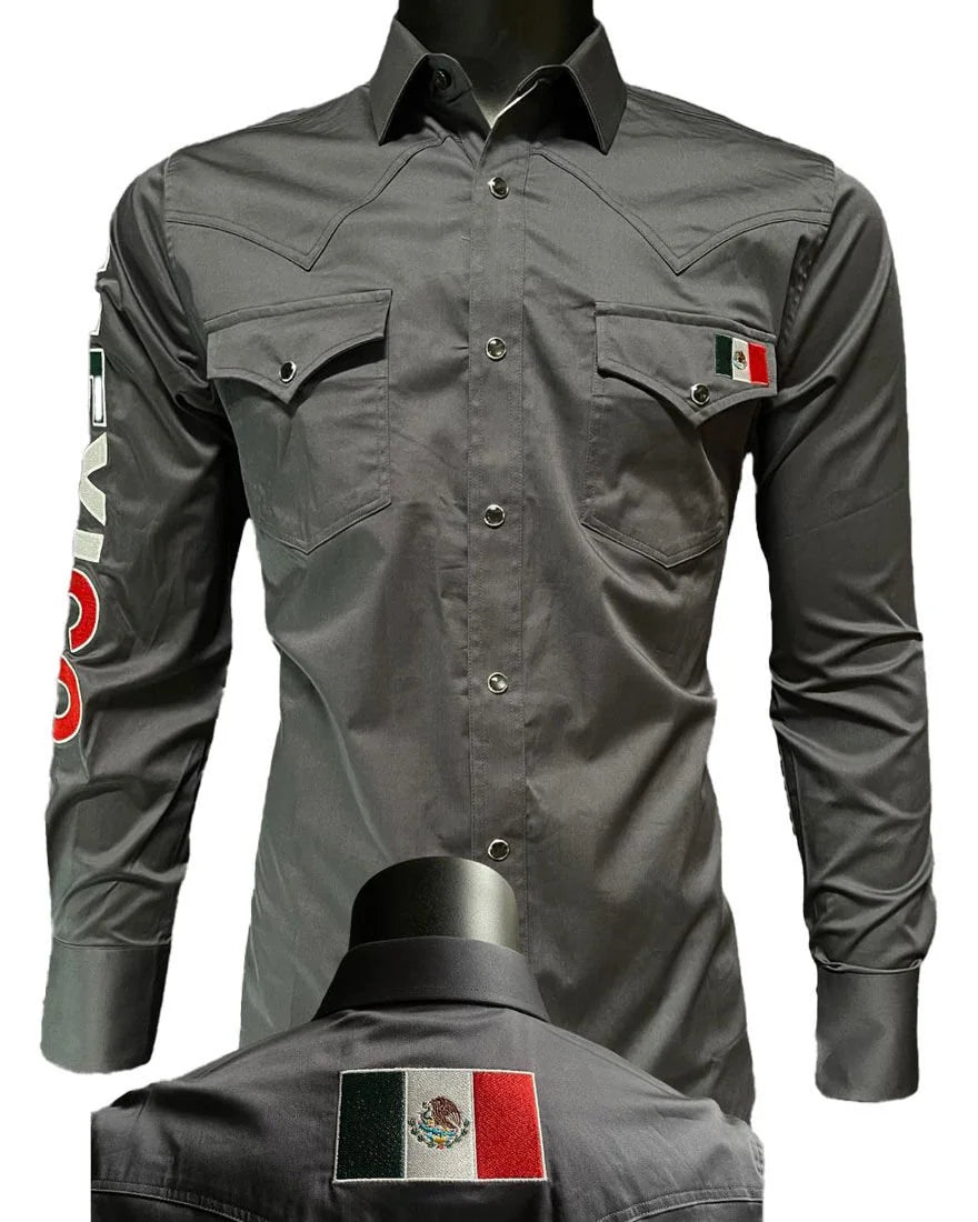 Montero - Shirt Mexico Embroidery Charcoal 0459