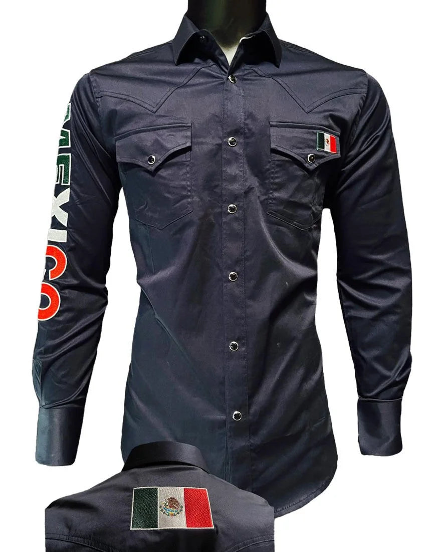 Montero - Shirt Mexico Embroidery Navy Blue 0459