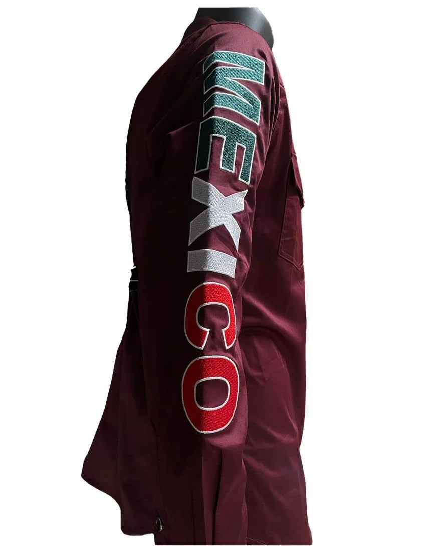 Montero - Shirt Mexico Embroidery  Burgundy 0459
