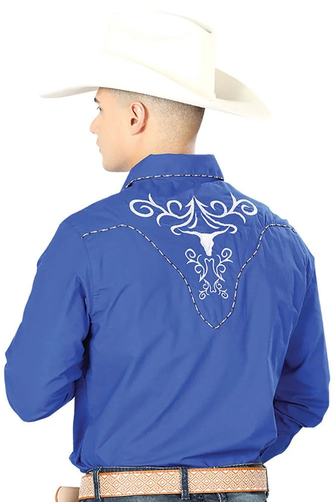 El General - Camisa Vaquera Azul Rey 41005