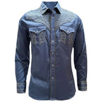 Montero - Embroidered Western Shirt Blue 3552