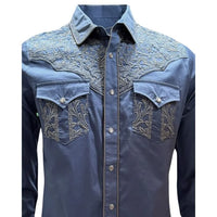 Montero - Embroidered Western Shirt Blue 3552