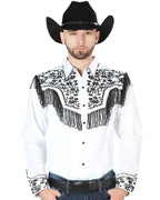El General - Camisa Vaquera Blanca Bordado Y Barbas Negros 44223