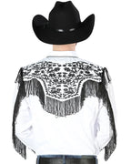 El General - Camisa Vaquera Blanca Bordado Y Barbas Negros 44223