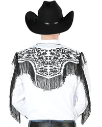 El General - Camisa Vaquera Blanca Bordado Y Barbas Negros 44223