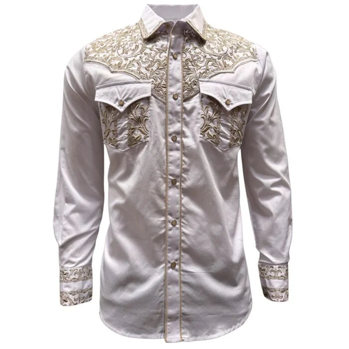 Montero - Embroidered Western Shirt White 3552