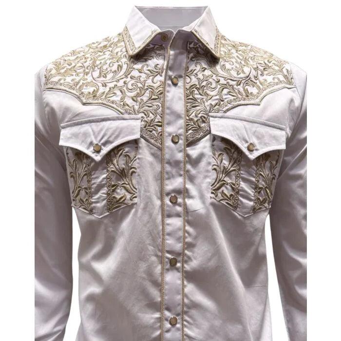 Montero - Embroidered Western Shirt White 3552