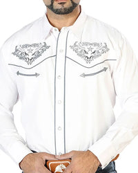 El General - Camisa Blanca Bordada Calavera De Toro Con Estrella 126677