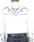 El General - Camisa Blanca Bordada Soga Y Toro Cuernos Largos 126712