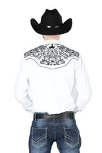 El General - Camisa El Señor DL Cielos Bordada Blanca Vaquera 44188