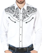 El General - Camisa El Señor DL Cielos Bordada Blanca Vaquera 44188
