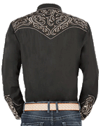 El General - Camisa Negra Vaquera Bordada El Señor De Los Cielos 44198