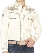 El General - Camisa Vaquera Bordada Beige  40986