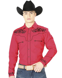 El General - Camisa Bordada Vaquera Roja El General 40989