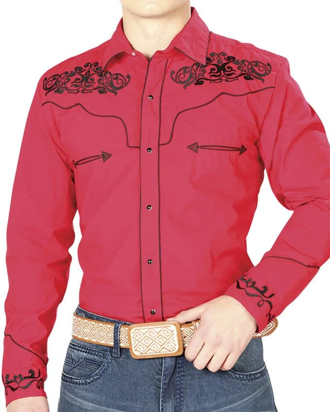 El General - Camisa Bordada Vaquera Roja El General 40989