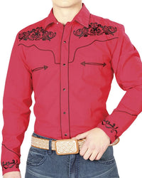El General - Camisa Bordada Vaquera Roja El General 40989